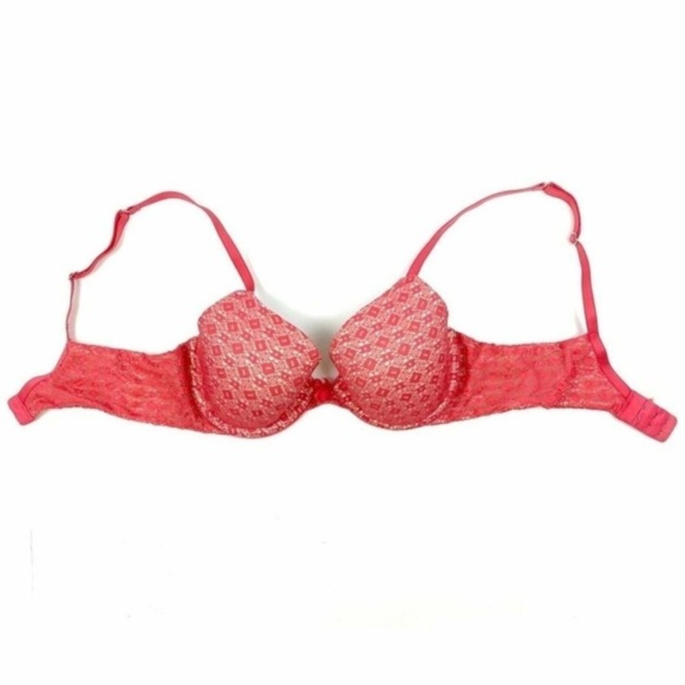Aerie Bra Adult‎ 34B Pink Sofie Lace Lingerie Straps Padded Push Up